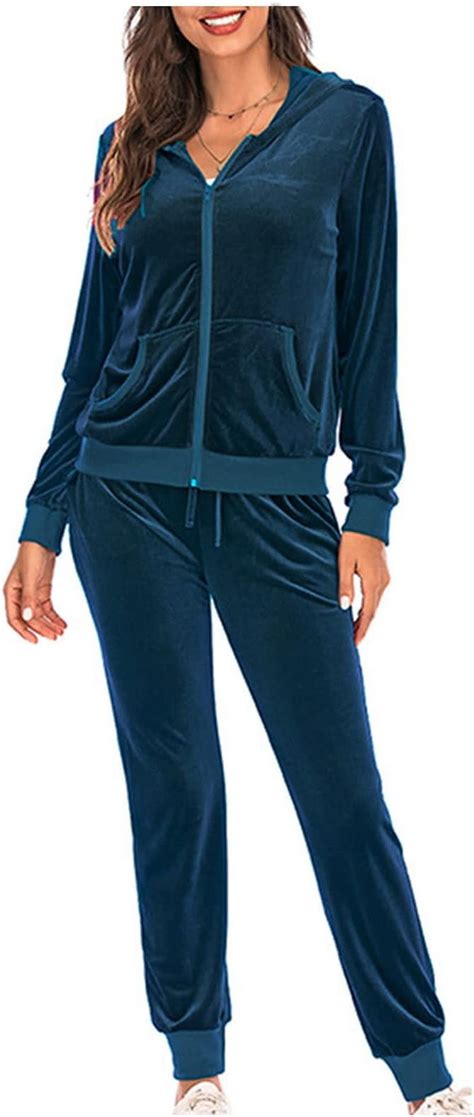 Pretty Woman Stylish Velour Tracksuit Sport Jacket Pants & Hoodie, Soft ...