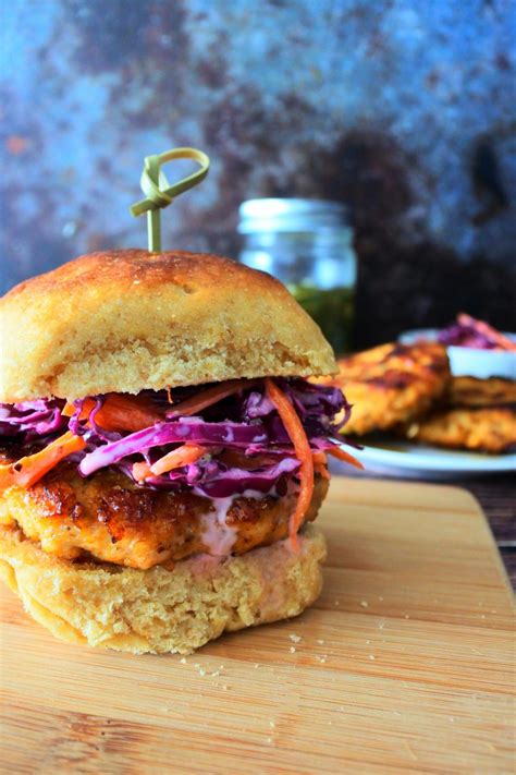 The Best Ground Chicken Burgers Served with a Simple Slaw - Kitrusy