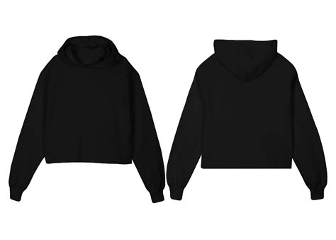 Black Cropped Hoodie Mockup - Etsy