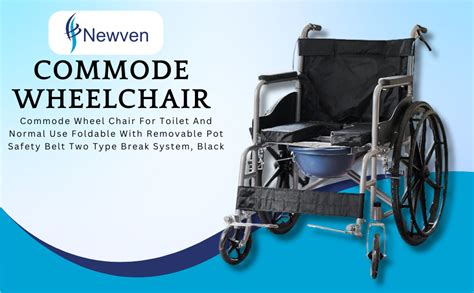 Newven Commode Wheel Chair For Toilet And Normal Use Foldable With ...