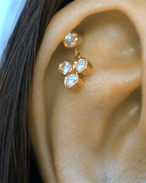 Diamond Tragus Ear Piercings