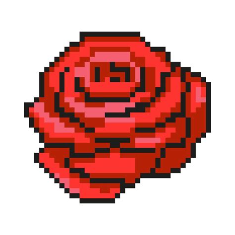 8-bit flower rose element in pixel art. The style of a digital vintage ...