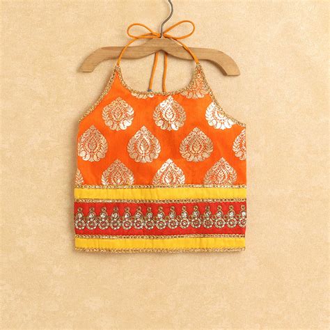 Shop Online Girls Multi Coloured All-Over Print Lehenga And Choli Set ...