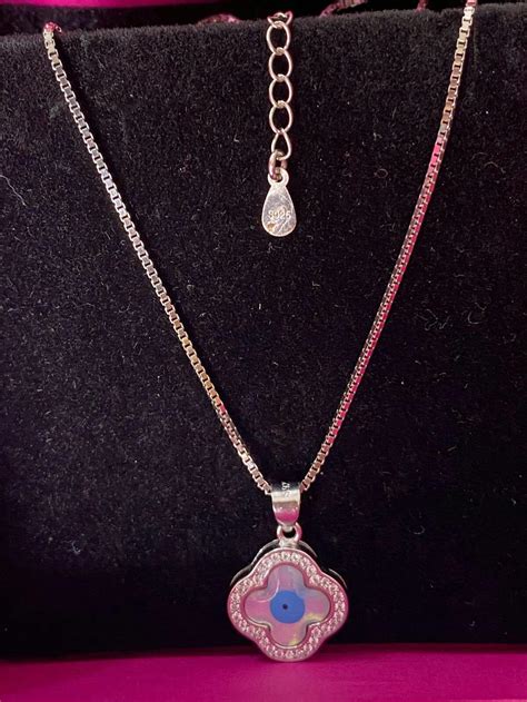 925 Silver Evil Eye Pendant With Silver Chain – misshighness