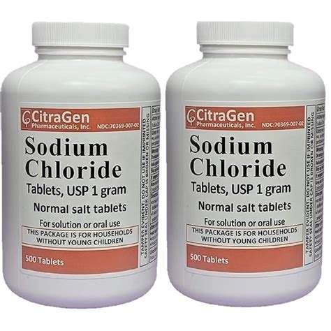 Buy Sodium Chloride Tablets 1 gm, USP Normal Salt Tablets - 1000 ...