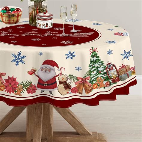 Amazon.com: Hexagram Round Christmas Tablecloth 70 Inch, Christmas ...