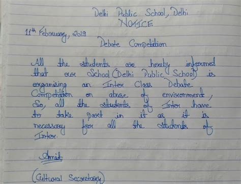 you are Amit / Sita, cultural secretary of Delhi Public School Delhi ...