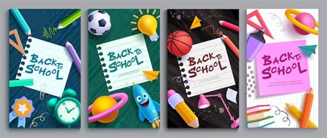 Back to school vector posters design back to school text greeting with ...