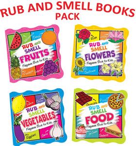 Kiddie Castle Rub and Smell Set of 4 Books Food, Vegetables, Fruits ...