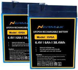 IMEASURER NERMAK LiFePO4 Battery, 6.4V 6Ah, 2-Pack, 2000+ Cycles, F1 ...