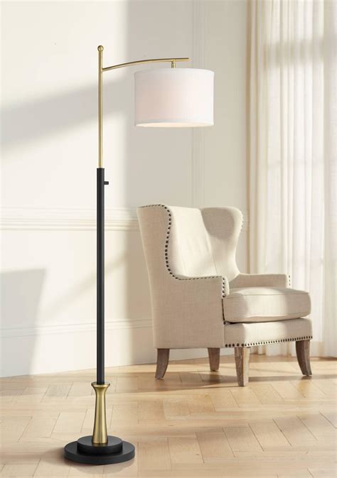 Possini Euro Design Burbank Modern Downbridge Floor Lamp 64" Tall Black ...