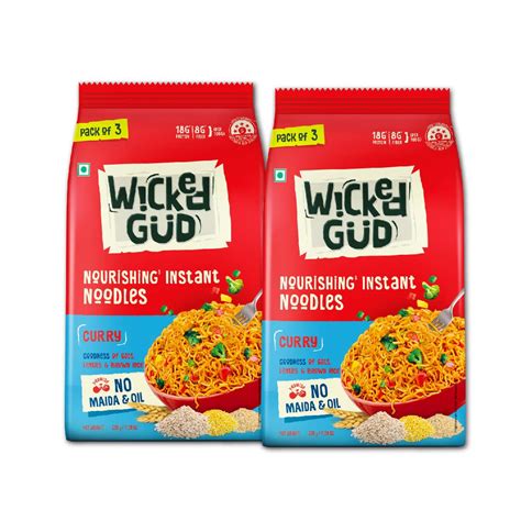 WickedGud Curry Nourishing Instant Noodles (201gm x 2) | Healthy ...