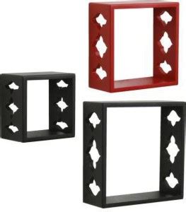 Unity Handicrafts A set of 3 square wall shelves MDF (Medium Density ...