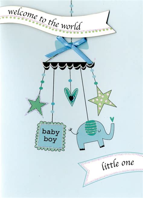 Welcome Baby Boy New Baby Greeting Card Second Nature Yours Truly Cards ...