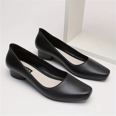 Womens Solid Color Work Shoes Shallow Mouth Slip Walking - Temu United ...