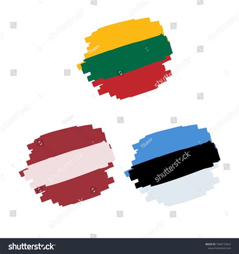 Set Flags Baltic Countries Eastern European Stock Vector (Royalty Free ...