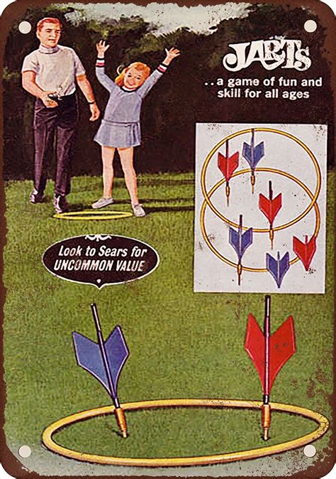 1969 Jarts Lawn Darts Game Vintage Look Reproduction Metal Tin Sign ...