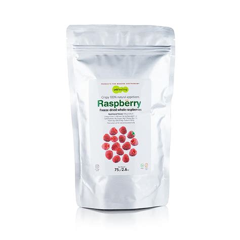 TÖUFOOD LYOFEELING RASPBERRY, freeze-dried raspberries, whole, 75g, bag