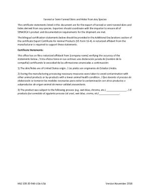 Fillable Online Tanned or Semi-Tanned Skins and Hides from Any Species ...