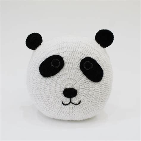 Woonie Handmade Panda Shaped Filled Cuddle Cushion-White