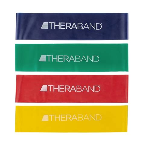 THERABAND Resistance Band Loop Set, Pack of 4, 12" Color Coded Exercise ...