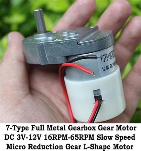 EASTRA Original L-Shape,12V -24V Gearbox Motor DC 3V-12V 16RPM-65RPM ...