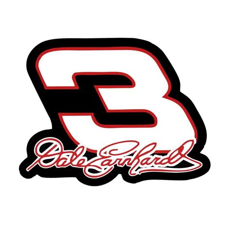 Dale Earnhardt Number 3 Logo - Die Cut Laminated Vinyl Sticker/Decal ...