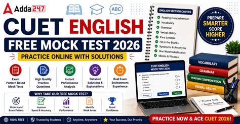 CUET English Free Mock Test 2026, Practice Online with Solutions