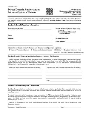 Rsa Direct Deposit Form - Fill and Sign Printable Template Online