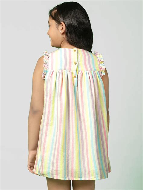Somersault - Unicorn Striped Cotton Shift Dress | Soft & Comfortable ...