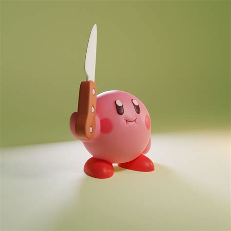 Kirby holding a knife 3D model 3D printable | CGTrader