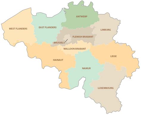 Physical Map Of Belgium Ezilon Maps