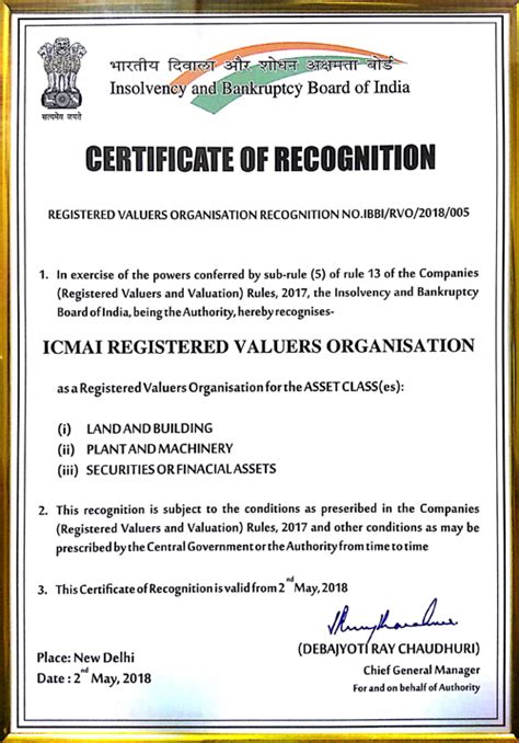 PROMETRICS Finance : Valuation Certificate by Registered Valuer