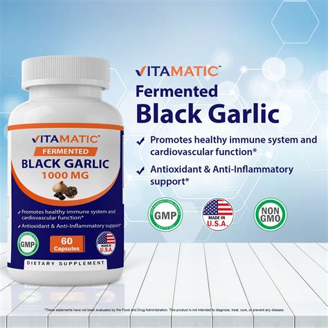 Buy Vitamatic Fermented Black Garlic Extract 1000 mg 60 Capsules - Non ...