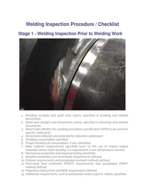 Welding Inspection Procedure | PDF | Welding | Construction