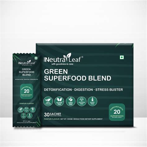 NeutraLeaf Green Blend | Made Of 22 Super Foods | Vitamin C, Zinc, B6 ...