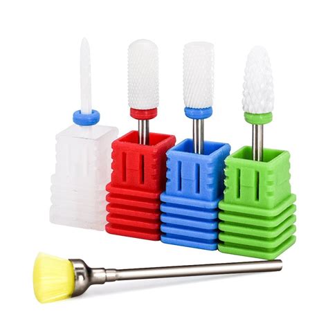 Ceramic Nail Drill Bits Set Pro Fine Medium Coarse Grit Manicure Drill ...