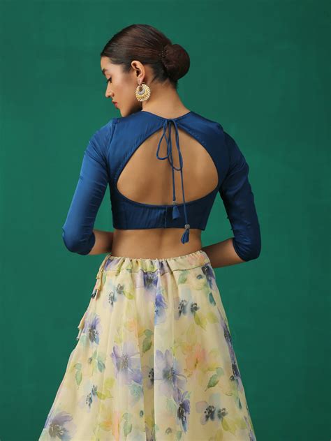 Prussian Inverted V Satin Blouse – Swtantra