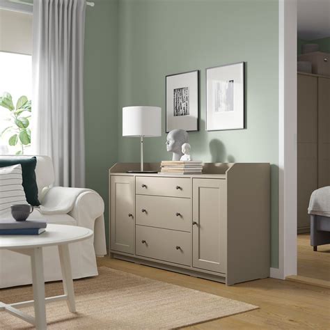 HAUGA sideboard, beige, 140x84 cm (551/8x331/8") - IKEA