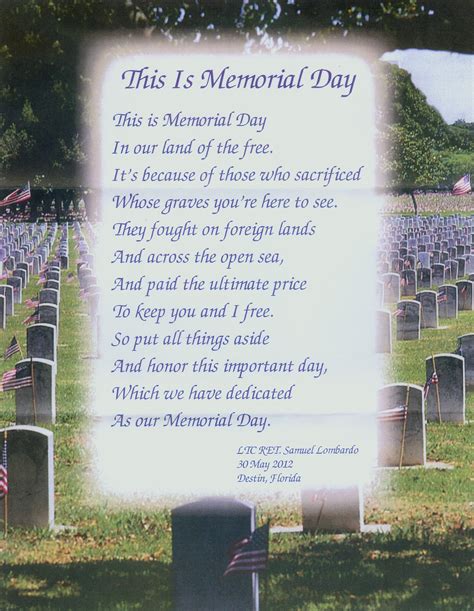 Happy Memorial Day 2016: Memorial Day Poem