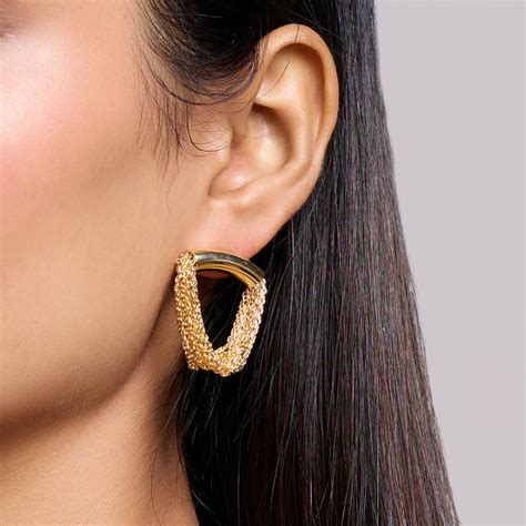 Buy Pipa Bella by Nykaa Fashion Gold Multi Layered Chain Drop Earrings ...