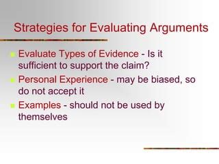 Image result for Example Evaluation of Arguments