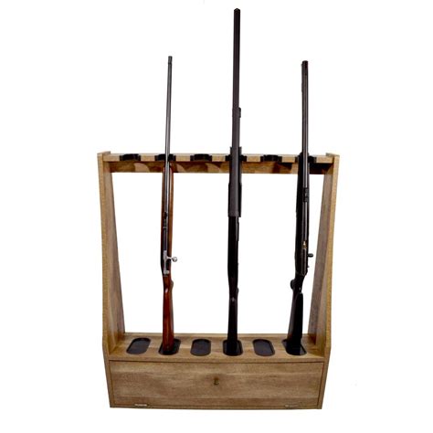 6 Gun Floor Rack w/Compartment-DFGRC-006
