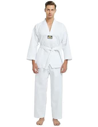 TOPTIE 7.5 Oz Taekwondo Suit TKD Dobok Student Uniform with Belt-White ...