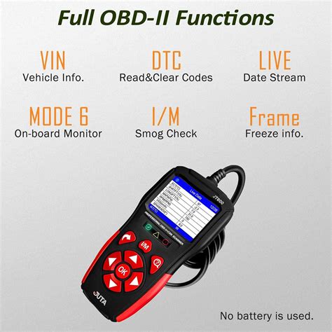 Buy JUTA JT600 Car OBD2 Scanner Code Reader, Graphing Battery Test ...