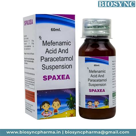 Spaxea - Mefenamic Acid And Paracetamol Suspension - Biosync ...