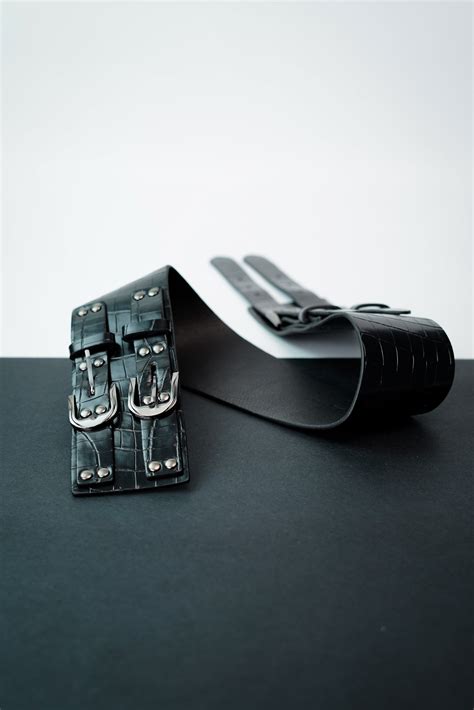 Double Dapper | Crocodile Print Leather Belt | Get Yours! - Nolabels