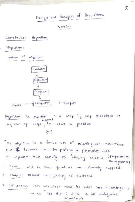 DAA UNIT-I - UNIT-I Introduction: Algorithm Definition, Algorithm ...