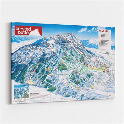Crested Butte Ski Resort | Trail Map Poster. Unframed, Framed, or ...
