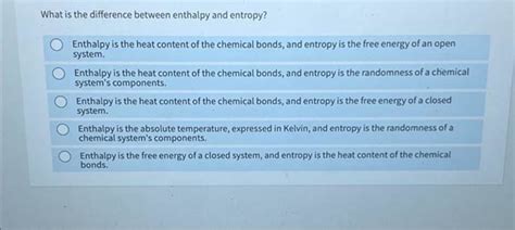 Image result for Difference Between Entropy and Enthalpy